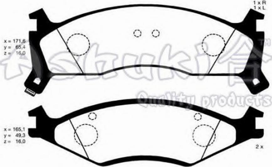 Ashuki 10802030 - Kit de plaquettes de frein, frein à disque cwaw.fr