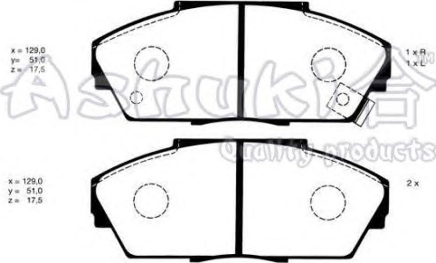 Ashuki 1080-2204 - Kit de plaquettes de frein, frein à disque cwaw.fr