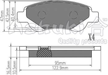 Ashuki 1080-2212 - Kit de plaquettes de frein, frein à disque cwaw.fr