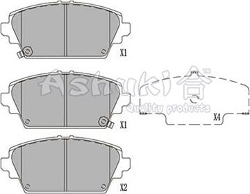 Ashuki 1080-2701 - Kit de plaquettes de frein, frein à disque cwaw.fr