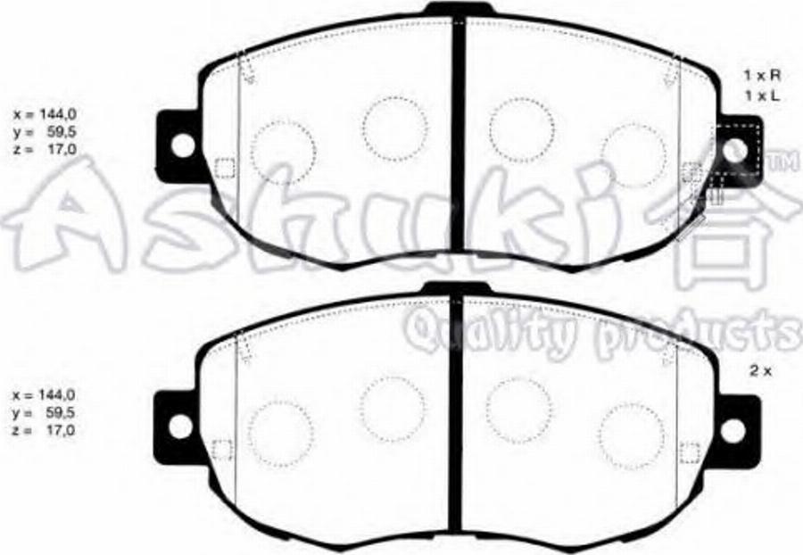 Ashuki 10802702 - Kit de plaquettes de frein, frein à disque cwaw.fr