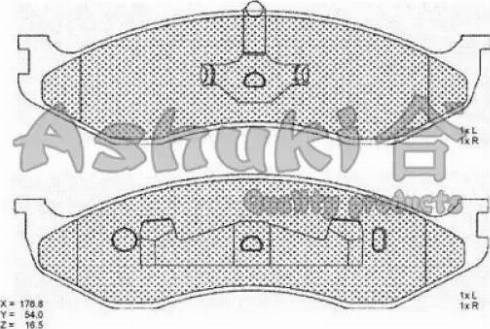 Ashuki 1080-7030 - Kit de plaquettes de frein, frein à disque cwaw.fr