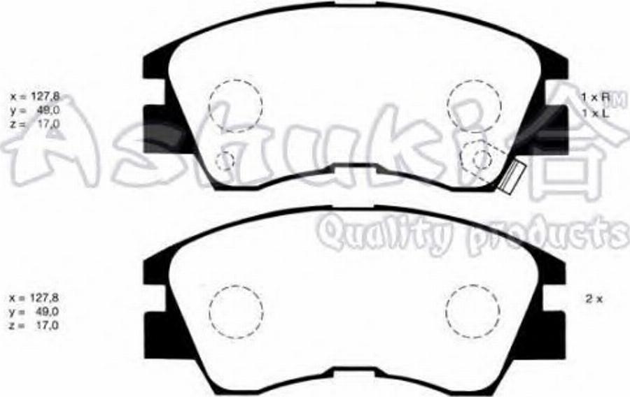 Ashuki 10807205 - Kit de plaquettes de frein, frein à disque cwaw.fr