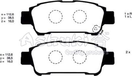 Ashuki 1083-9102 - Kit de plaquettes de frein, frein à disque cwaw.fr