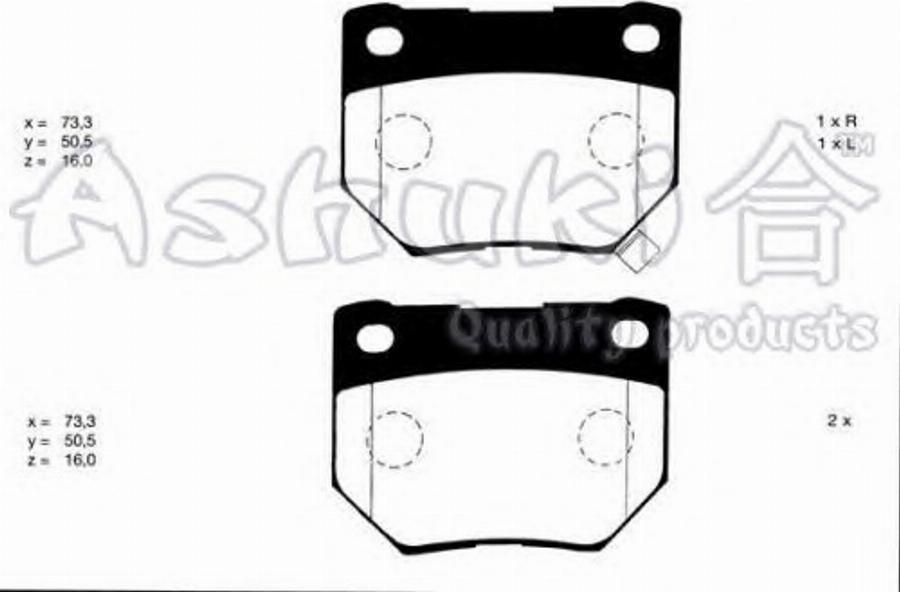 Ashuki 10839201 - Kit de plaquettes de frein, frein à disque cwaw.fr