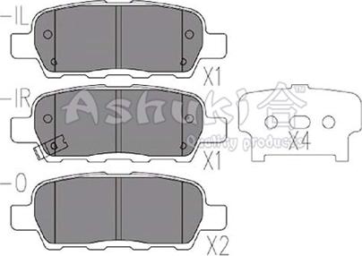 Ashuki 1083-4401 - Kit de plaquettes de frein, frein à disque cwaw.fr