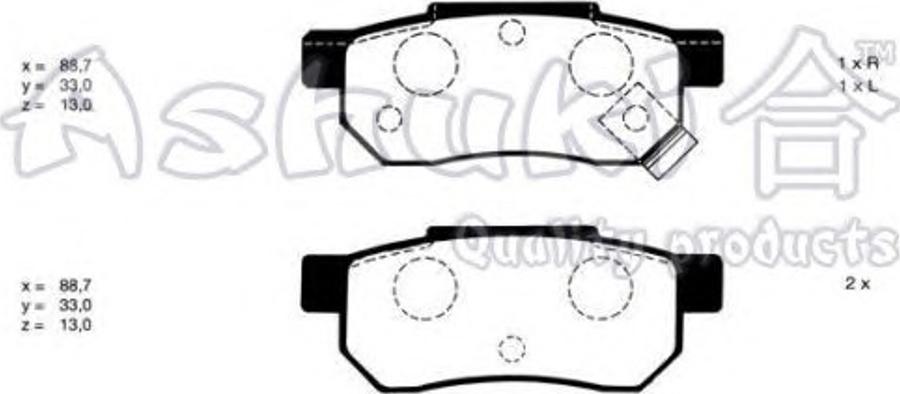 Ashuki 10834004 - Kit de plaquettes de frein, frein à disque cwaw.fr