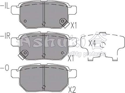 Ashuki 1083-4302 - Kit de plaquettes de frein, frein à disque cwaw.fr