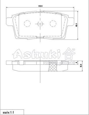 Ashuki 1083-4203 - Kit de plaquettes de frein, frein à disque cwaw.fr