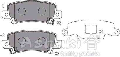 Ashuki 1083-5202 - Kit de plaquettes de frein, frein à disque cwaw.fr