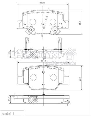 Ashuki 1083-0402 - Kit de plaquettes de frein, frein à disque cwaw.fr