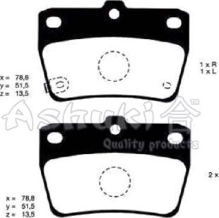 Ashuki 1083-0202 - Kit de plaquettes de frein, frein à disque cwaw.fr