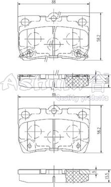 Ashuki 1083-1402 - Kit de plaquettes de frein, frein à disque cwaw.fr