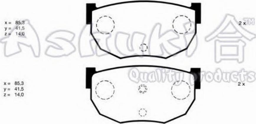 Ashuki 10831201 - Kit de plaquettes de frein, frein à disque cwaw.fr