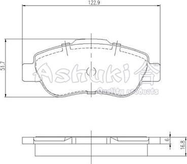 Ashuki 1083-7501 - Kit de plaquettes de frein, frein à disque cwaw.fr