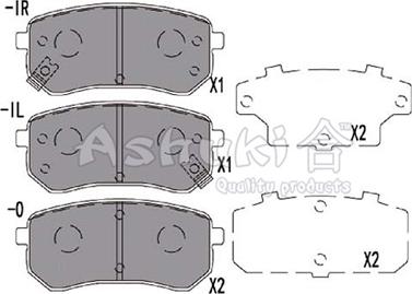 Ashuki 1083-7030 - Kit de plaquettes de frein, frein à disque cwaw.fr