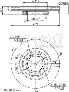 Ashuki C652-10 - Disque de frein cwaw.fr