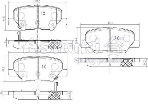 Ashuki C012-09 - Kit de plaquettes de frein, frein à disque cwaw.fr