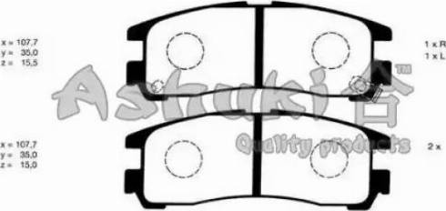 Ashuki C012-05 - Kit de plaquettes de frein, frein à disque cwaw.fr