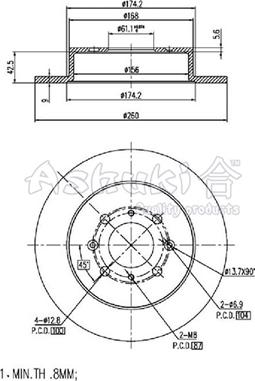 Ashuki H039-45 - Disque de frein cwaw.fr