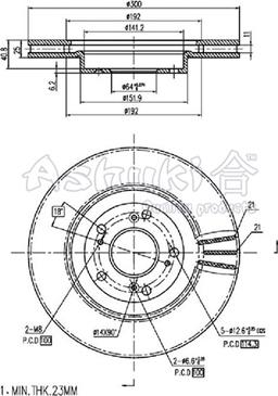 Ashuki H039-42 - Disque de frein cwaw.fr