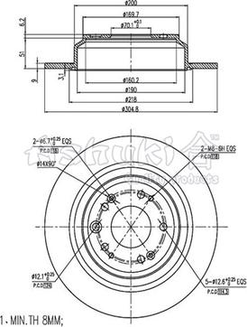 Ashuki H039-52 - Disque de frein cwaw.fr