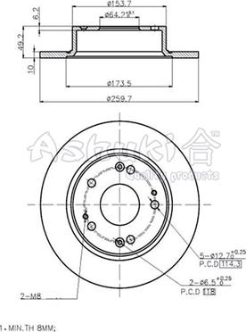 Ashuki H039-08 - Disque de frein cwaw.fr