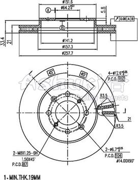 Ashuki H039-70 - Disque de frein cwaw.fr