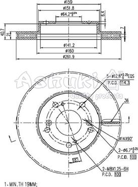 Ashuki H037-75 - Disque de frein cwaw.fr