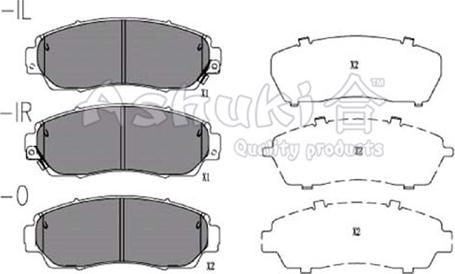 Ashuki H025-96 - Kit de plaquettes de frein, frein à disque cwaw.fr