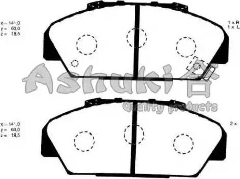 Ashuki H025-55 - Kit de plaquettes de frein, frein à disque cwaw.fr