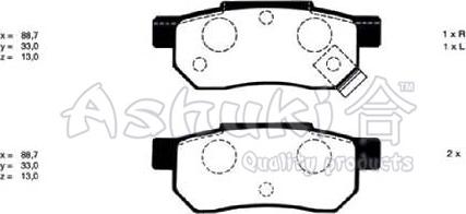 Ashuki H025-09 - Kit de plaquettes de frein, frein à disque cwaw.fr