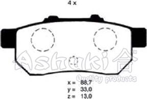 Ashuki H025-13 - Kit de plaquettes de frein, frein à disque cwaw.fr