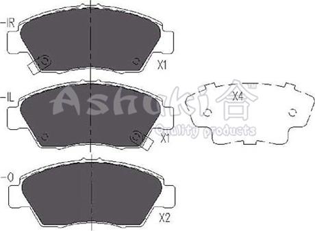 Ashuki H025-35 - Kit de plaquettes de frein, frein à disque cwaw.fr