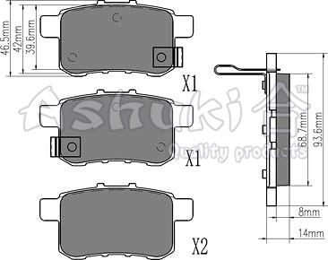 Ashuki H026-40 - Kit de plaquettes de frein, frein à disque cwaw.fr