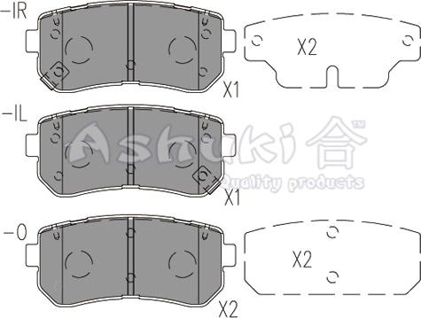 Ashuki I044-08 - Kit de plaquettes de frein, frein à disque cwaw.fr