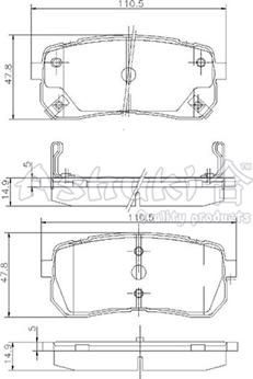 Ashuki I043-10 - Kit de plaquettes de frein, frein à disque cwaw.fr