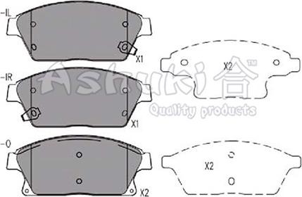 Ashuki J009-55 - Kit de plaquettes de frein, frein à disque cwaw.fr