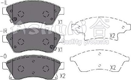 Ashuki J009-50 - Kit de plaquettes de frein, frein à disque cwaw.fr