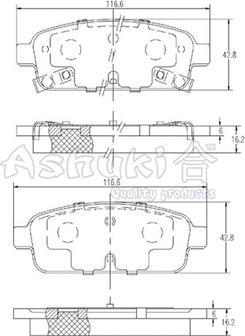 Ashuki J009-60 - Kit de plaquettes de frein, frein à disque cwaw.fr