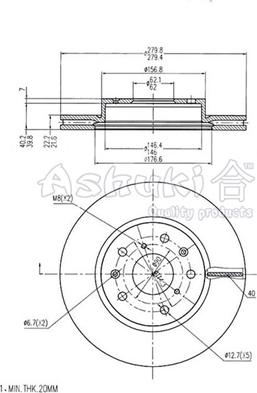 Ashuki K016-40 - Disque de frein cwaw.fr