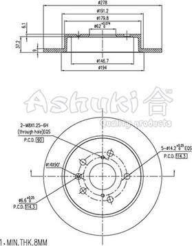 Ashuki K016-43 - Disque de frein cwaw.fr