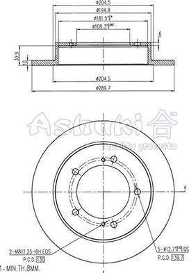 Ashuki K016-50 - Disque de frein cwaw.fr