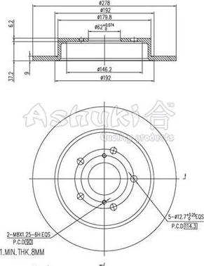 Ashuki K016-62 - Disque de frein cwaw.fr