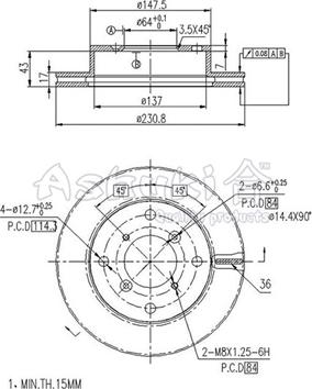 Ashuki K016-04 - Disque de frein cwaw.fr