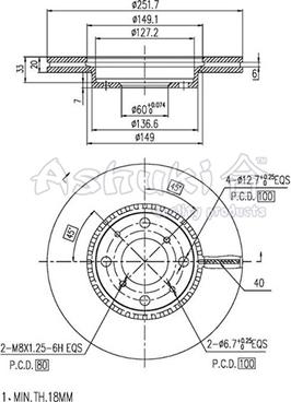 Ashuki K016-30 - Disque de frein cwaw.fr