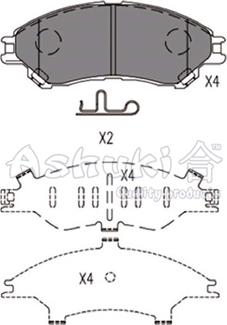 Ashuki K012-45 - Kit de plaquettes de frein, frein à disque cwaw.fr