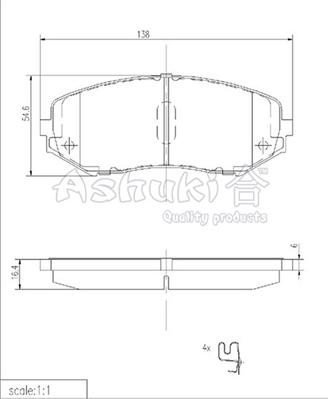 Ashuki K012-14 - Kit de plaquettes de frein, frein à disque cwaw.fr