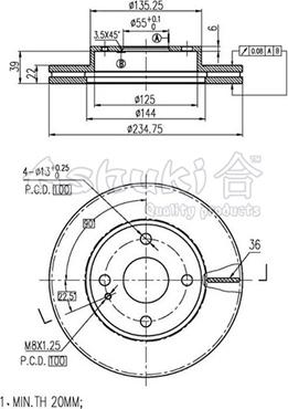 Ashuki M605-15 - Disque de frein cwaw.fr