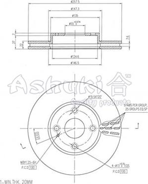 Ashuki M606-60 - Disque de frein cwaw.fr